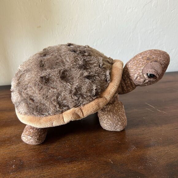 The Petting Zoo Brown Turtle Tortoise 8" Soft Shell Stuffed Plush - Picture 4 of 10